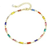 yipima Gold Ankle Bracelets for Women 14K Gold Plated Crystal Oval Round Butterfly Charm Chain Anklets for Women Waterproof