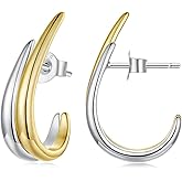 MUNDELL 14K Gold Plated 925 Sterling Silver Dainty X Stud Earrings Minimalist Hypoallergenic Earring for Women Jewelry Gifts