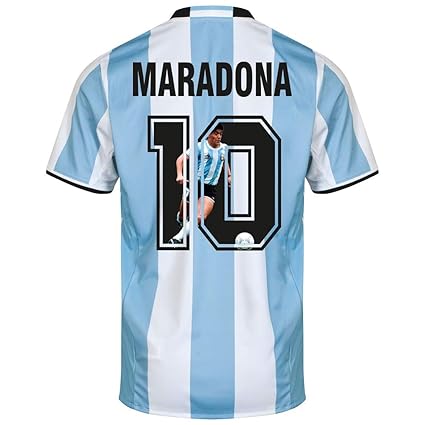 Argentinien Home Trikot 2016 2017 + Maradona 10 (Retro Gallery Style Beflockung)