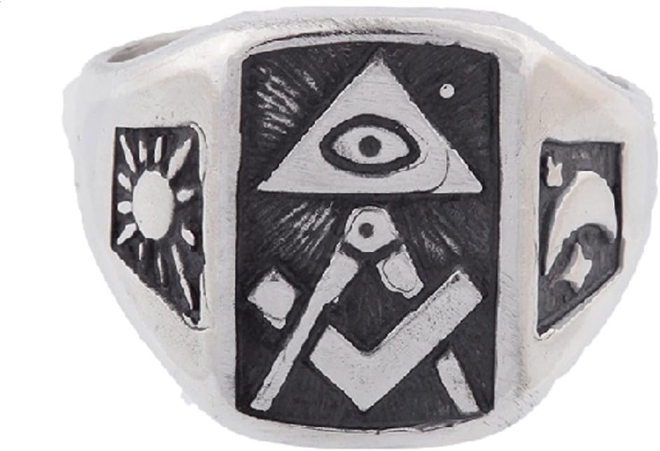 Ezi Zino Designs All Seeing Eye Masonic Freimaurer Ring