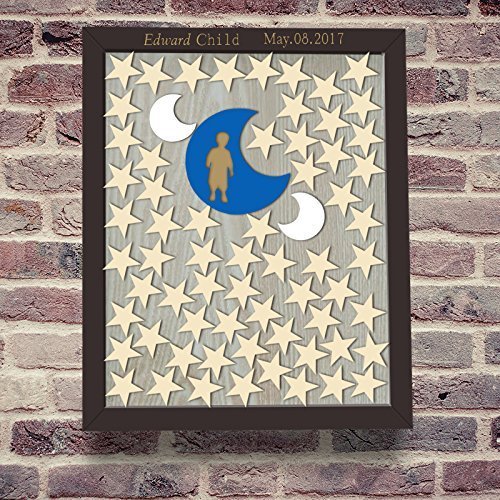 Amazon Com Rustic Baby Shower Guest Book Boy Star And Moon Baby