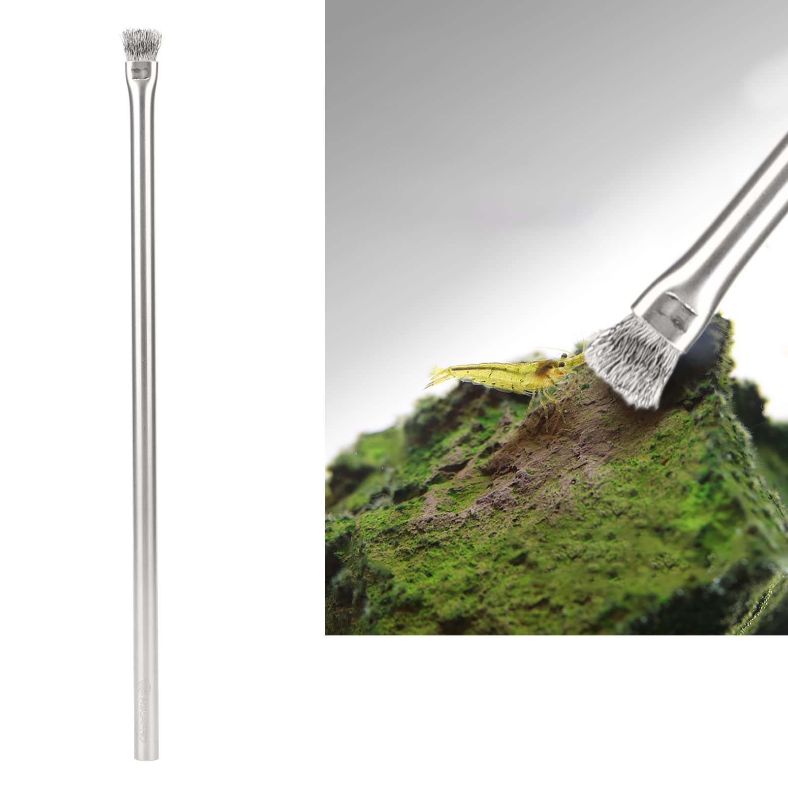 TITA-DONG Wire Bristles Brush, Fish Tank Cleaning Brush Fish Tank Cleaning Tools, Professional Aquarium Brush 304 Stainless Steel for Fish Tank Glass Tank Home Kitchen(Hard 15cm/5.9in)