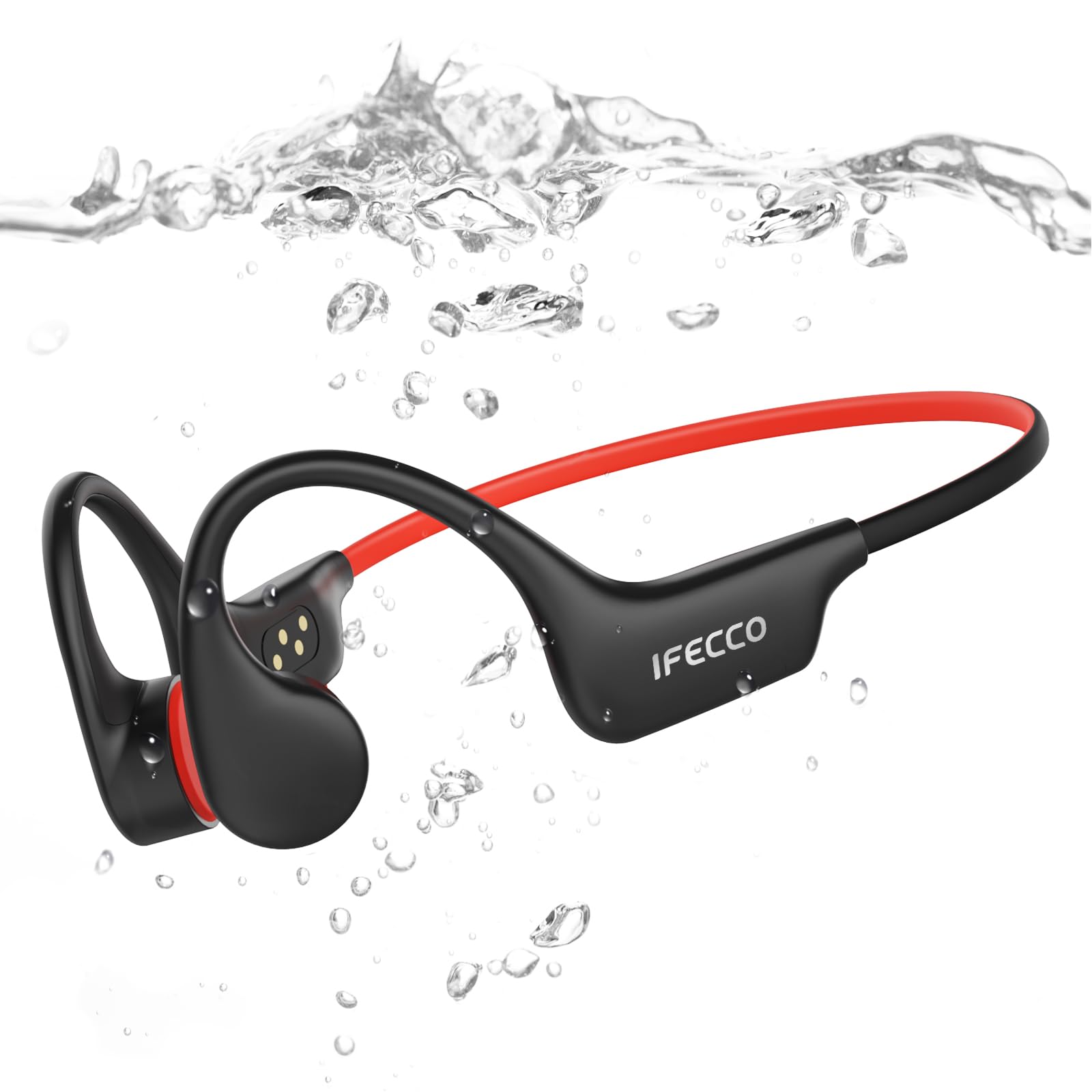 Photo 1 of IFECCO Waterproof Headphones for Swimming,Bone Conduction Headphones Bluetooth 6.0,IP68 Waterproof Swimming Earbuds Underwater with 8G MP3 for Running Cycling Sports