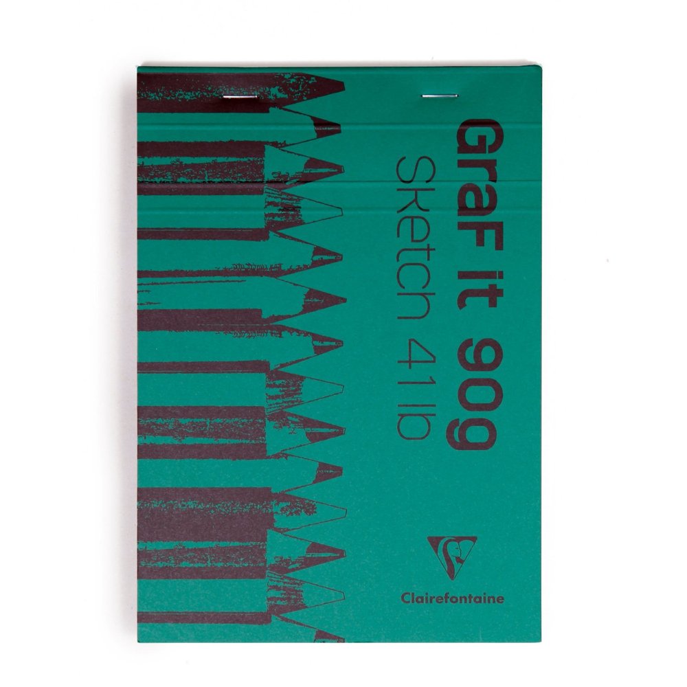 Clairefontaine - Ref 96627C - Graf'It Drawing Sketchbook (80 Sheets) - A3 (420 x 297mm) in Size, 90gsm Drawing Paper, Micro-Perforated Sheets - Random Colour Cover