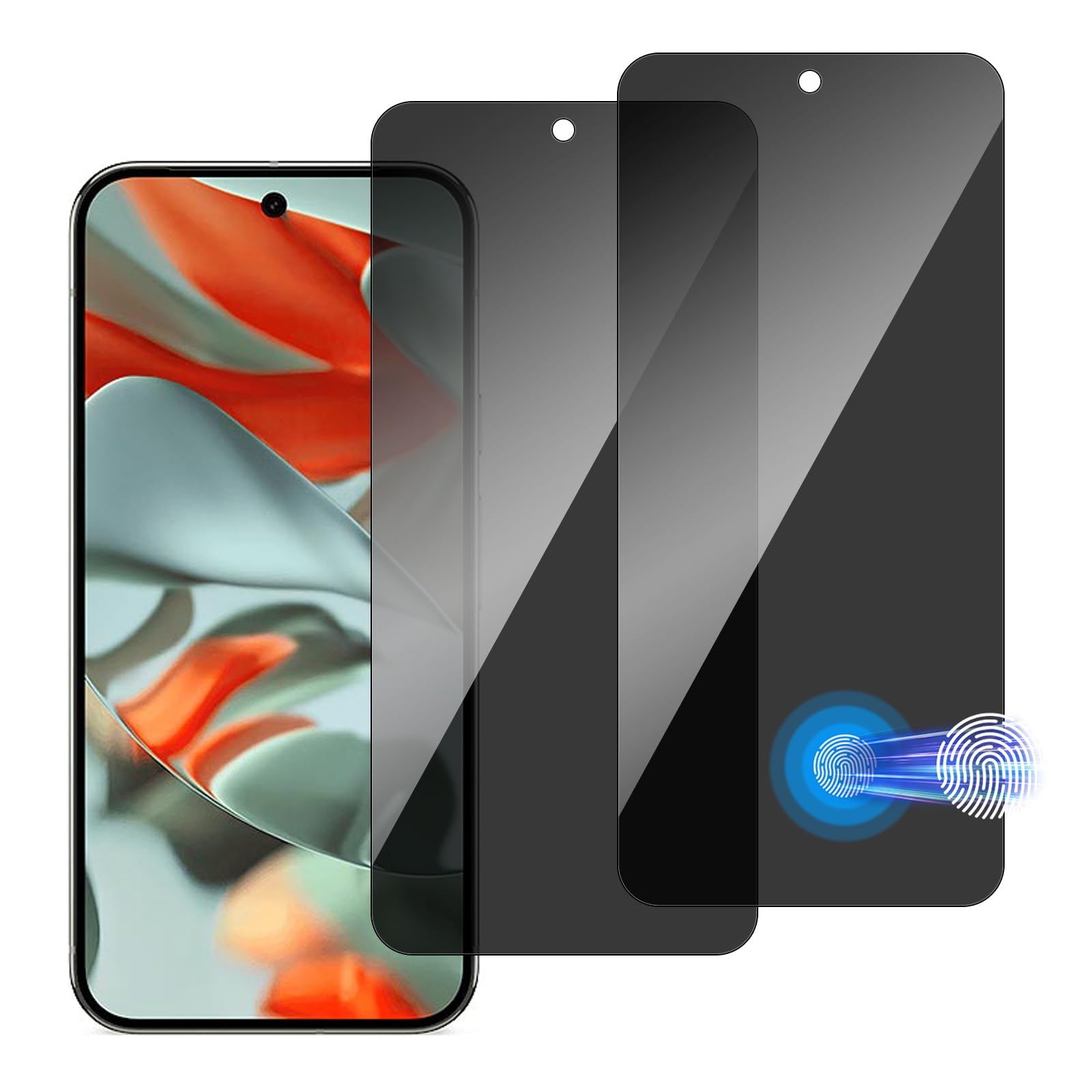 chejuza Privacy Screen Protector for Google Pixel 9 Pro XL 5 g [2 Pieces], 9H Hardness, Full Coverage Anti Spy Tempered Glass, HD Screen Protector