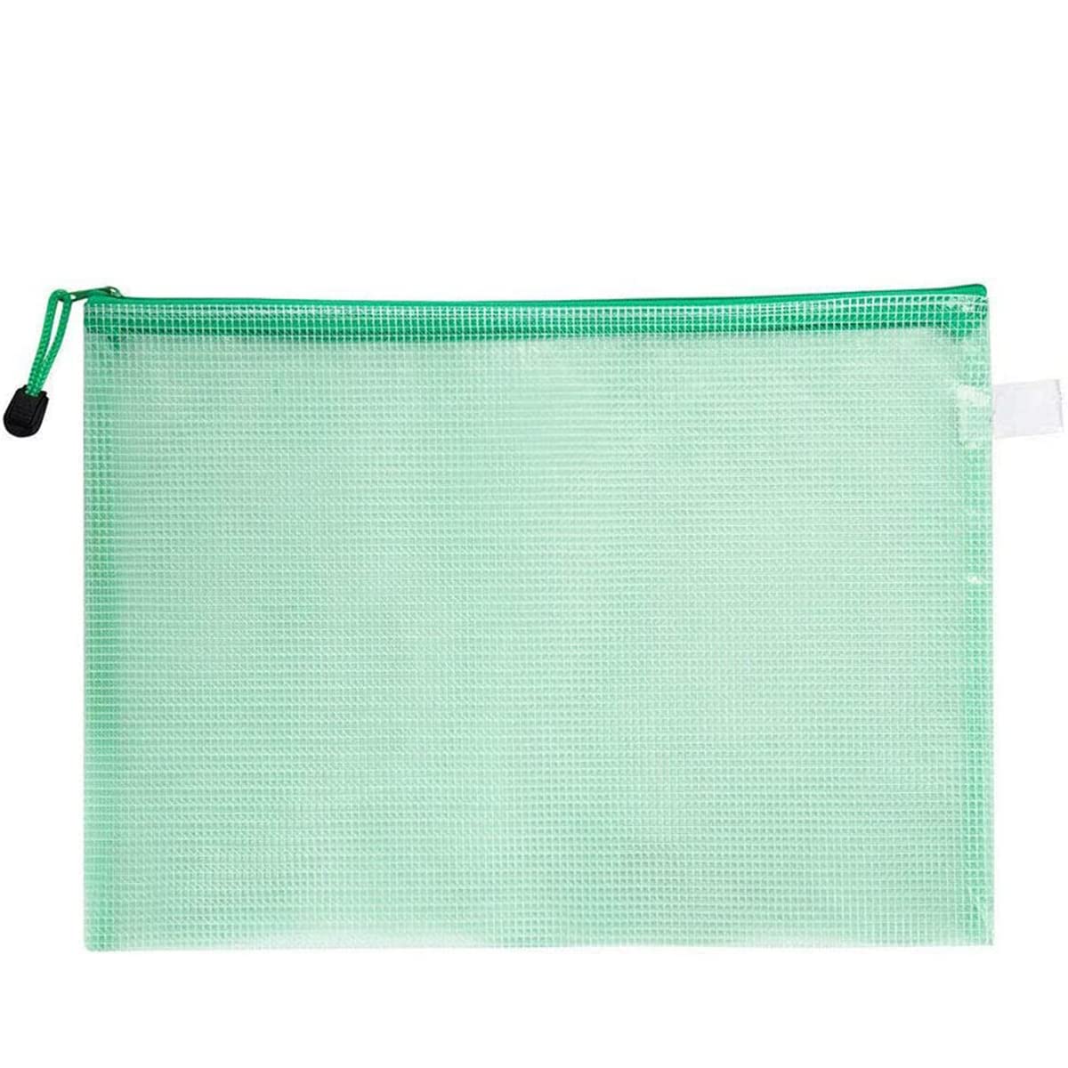 MACHSWON Plastic Wallets B5 File Folder Document Mesh Zipper Bags Waterproof Zip Wallet Bag Office Stationery Storage Pouch Green