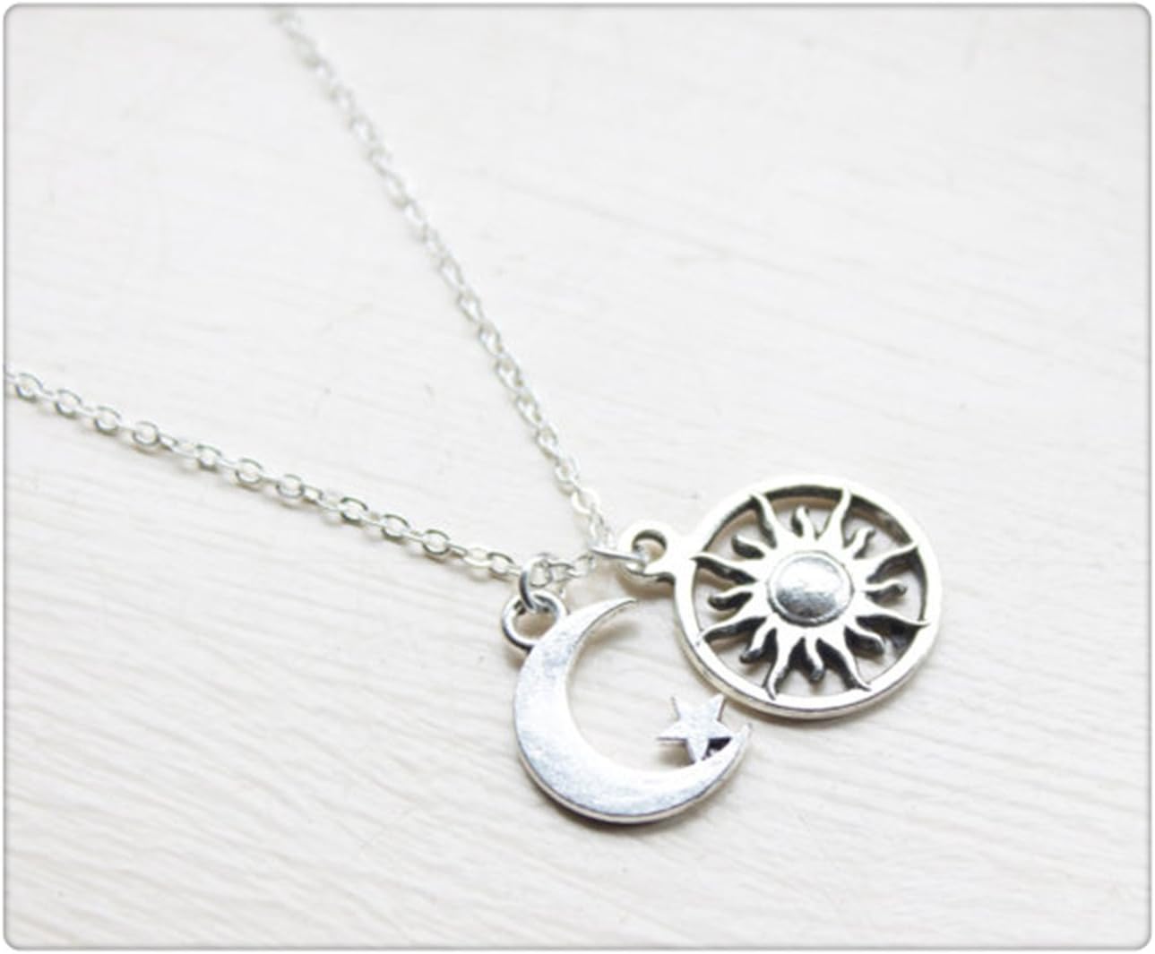 Moon and Sun Necklace Moon Necklace Sun Pendant Necklace BFF Graduation Gift (10)