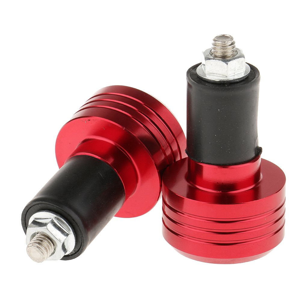 Paire Universel CNC Embouts de Guidon Poign/ée 7//8 Moto VTT End Bar Rouge