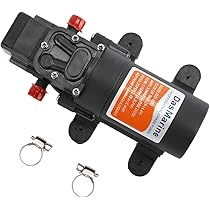 12V Diaphragm Water Pump With 360° Faucet - 1.1GPM, 35 PSI (for RV/Boat)