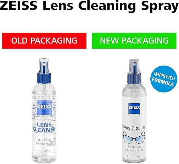 ZEISS LENS CARE PACK – 2X 8OZ STREAK-FREE LENS SPRAY AND MICROFIBER CLOTHS FOR EYEGLASSES AND OPTICS