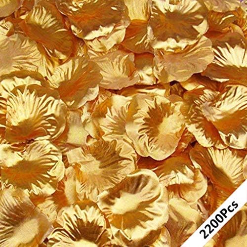 RichBoo 2200PCS Gold Rose Petals Flowers Petals Favors for Special Wedding