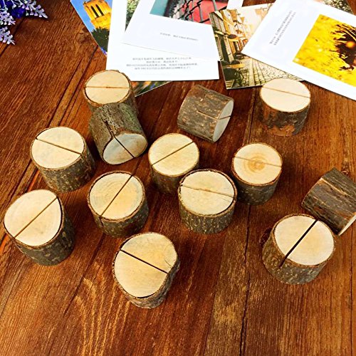 Aimyoo Wooden Card Holders Table Number Stands for Home Party Decoration Wedding Favors (Pack of 50) - Thumbnail 6