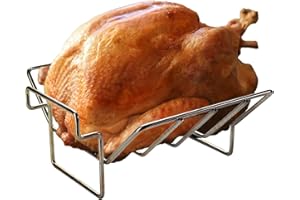 BYLEEY Replacement Rib and Roasting Rack for Green Egg, Turkey Roaster Rack - Stainless Steel Rib Racks for Grilling and Smoking, Holds Up to 4 Racks of Ribs, BBQ, Smoker, Kamado Grill Accessories, Small