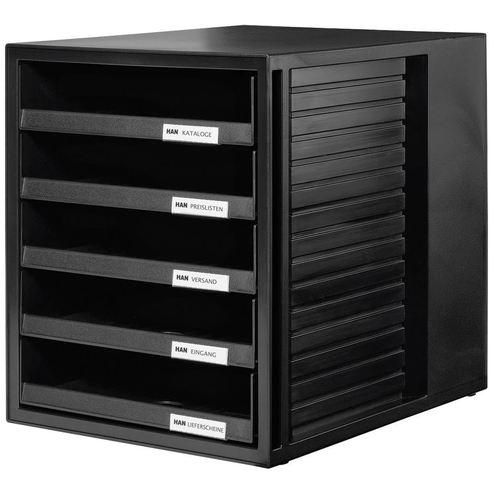 HAN 1401-13, SCHRANK-SET Drawer set Innovative, attractive design with 5 open drawers, black
