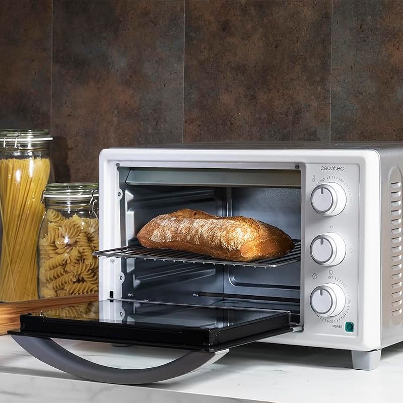 Forno elettrico da tavolo Bake&Toast 2300 Bianco 1500 W, multifunzione, capacità di 23 litri, timer, temperatura regolabile e porta a doppio vetro, bianco