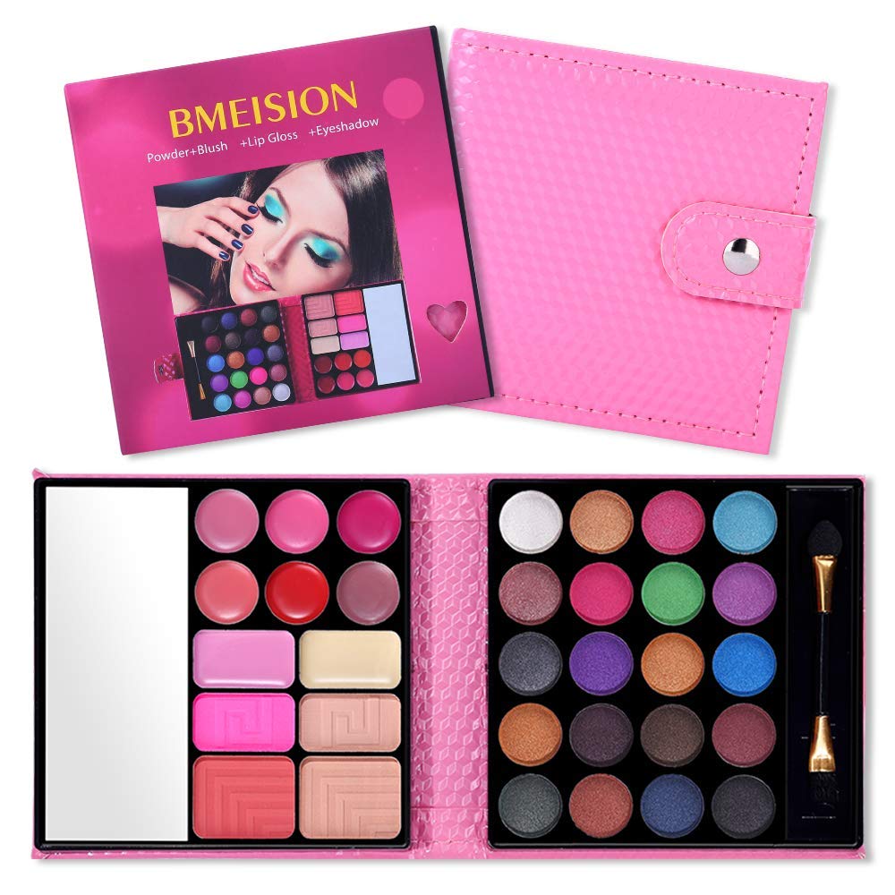 All in One Makeup Kit - 20 Eyeshadow, 6 Lip Glosses, 3 Blushers, 2 Powder, 1 Concealer, 1 Mirror, 1 Brush, Make Up Gift Set for Teen Girls, Beginners And Pros