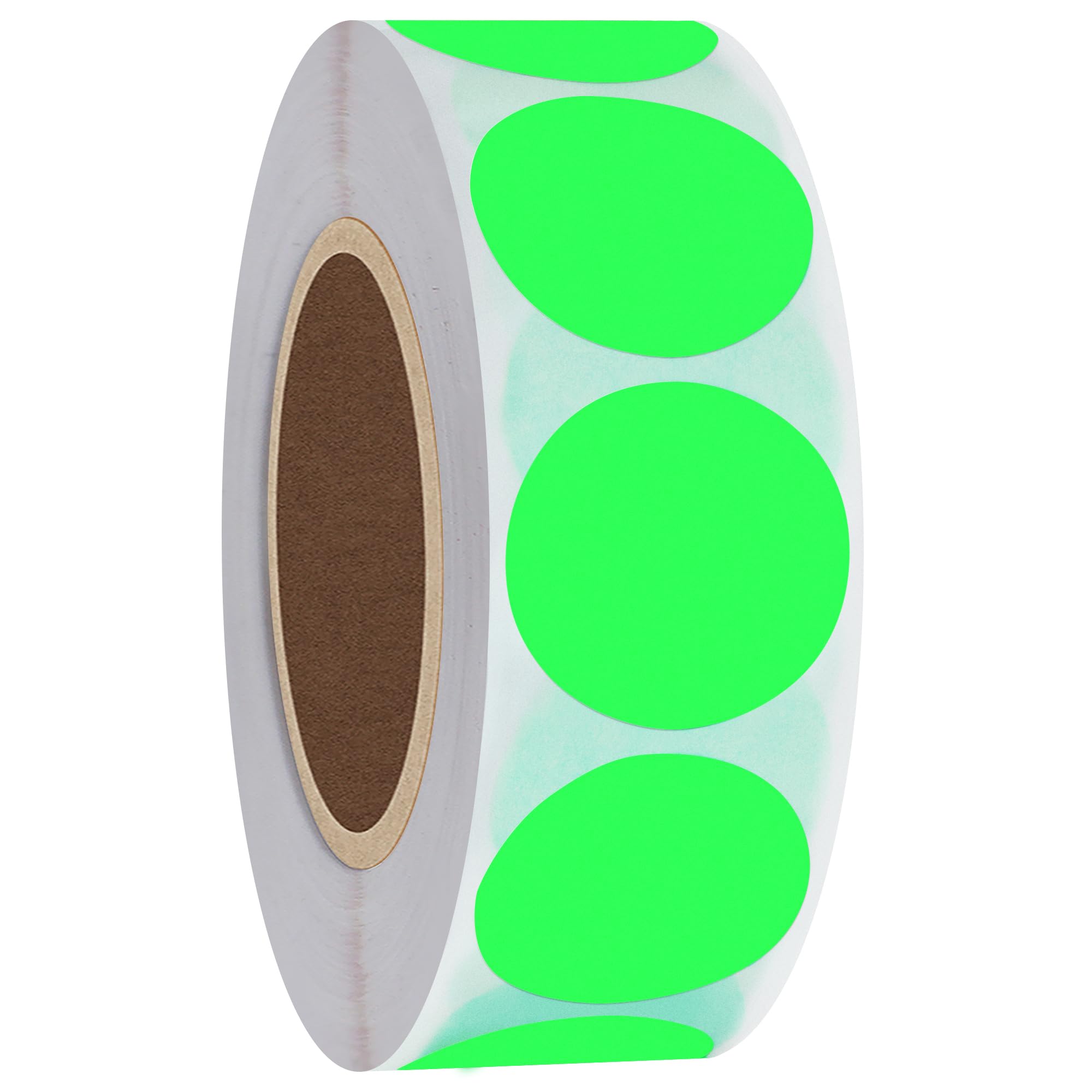 Hylabelest Fluorescent Green Round Stickers 1 Inch Color Coding Dots Labels Total 1000 Per Roll (Fluorescent Green, 1")