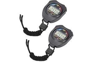 Chronometre Curling Stopwatch Plastic 2 Pcs Sports Stopwatch Timer, Multifunctional Digital LCD Handheld Stopwatch for Racing