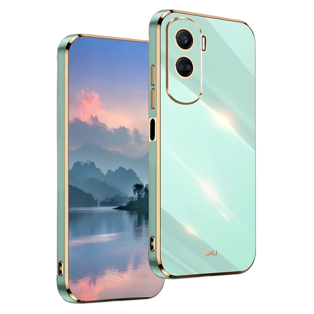 UPLAI Case for Honor 90 Lite 5G, Ultra Thin Shockproof Protection Cover with Electroplating Design, Premium TPU Bumper and Soft Silicone Stylish Durable Cover.(Green) — image 1