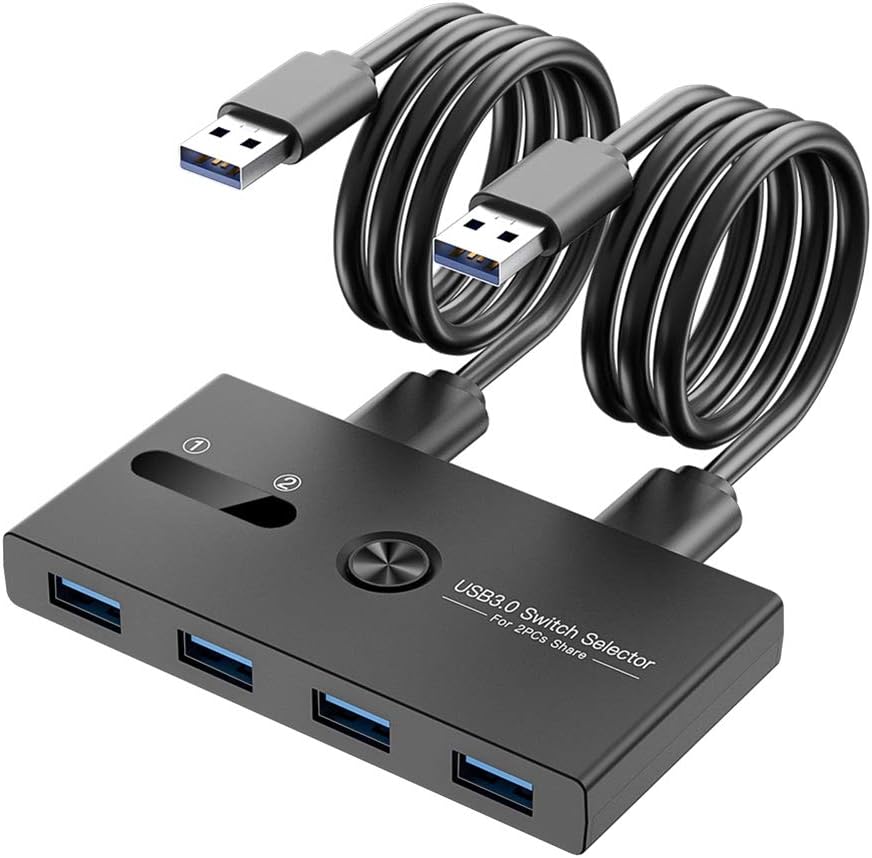 Oikabio USB 3.0 KVM Switch 2 Input 4 Output Docking Station Printer Sharing