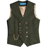 SevenBoy Men's Tweed Dress Vest | Double Breasted, Wool, Vintage Waistcoat, For Wedding