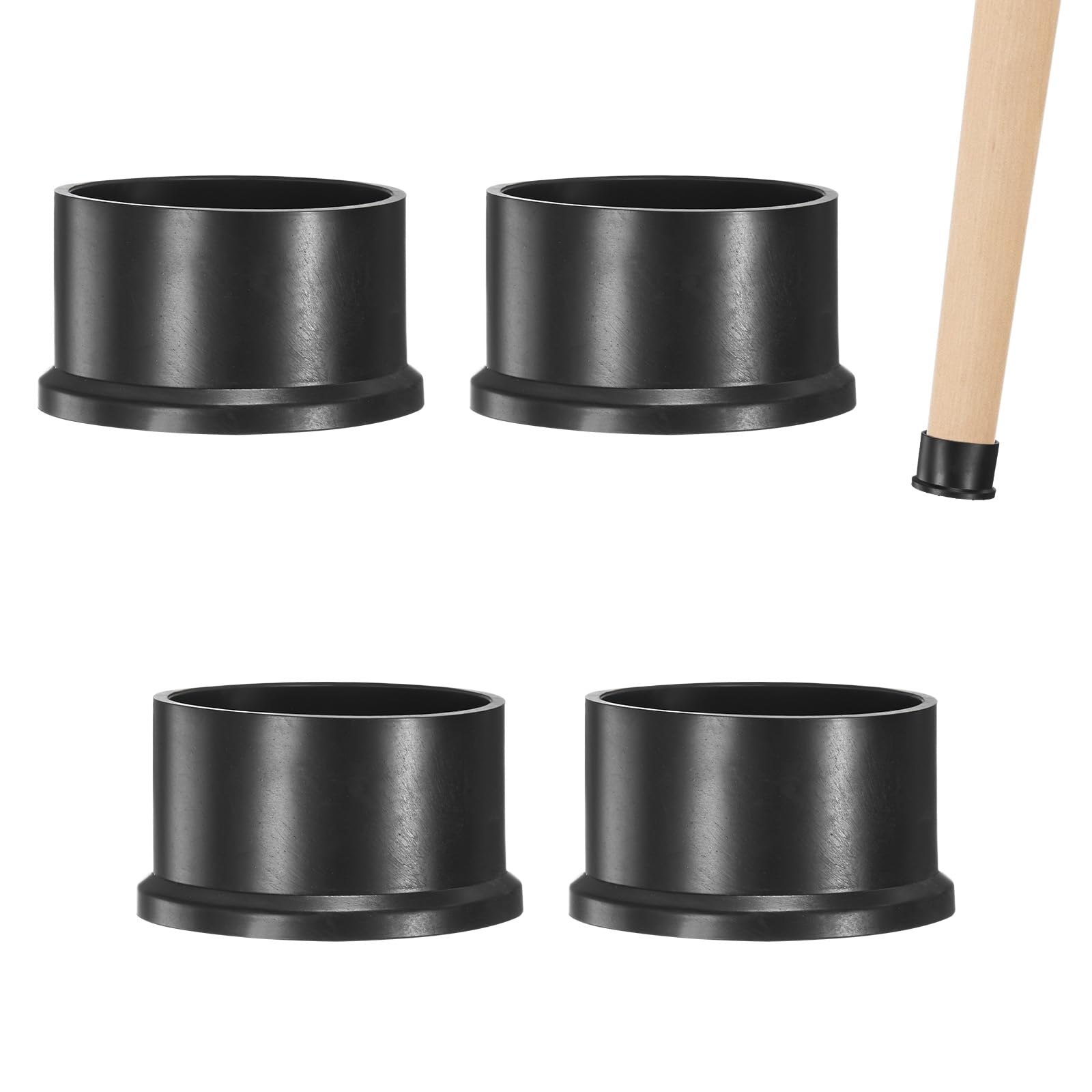 M METERXITY 4-Pack Chair Leg Caps, 1-8/9 Inch(48mm) PVC Chair Leg Floor Protectors for Folding Chairs/Metal Chairs/Furniture Table/Hardwood Floors, Round Non-Slip Cover End Tips [Black]