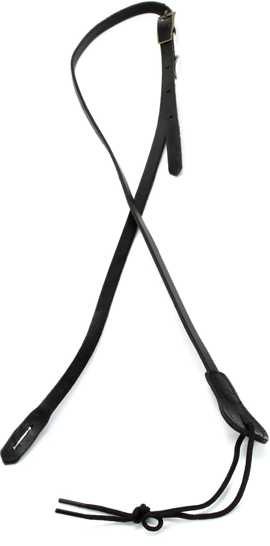 Levy's M19DX-BLK Deluxe Leather Mandolin Guitar Straps - Black