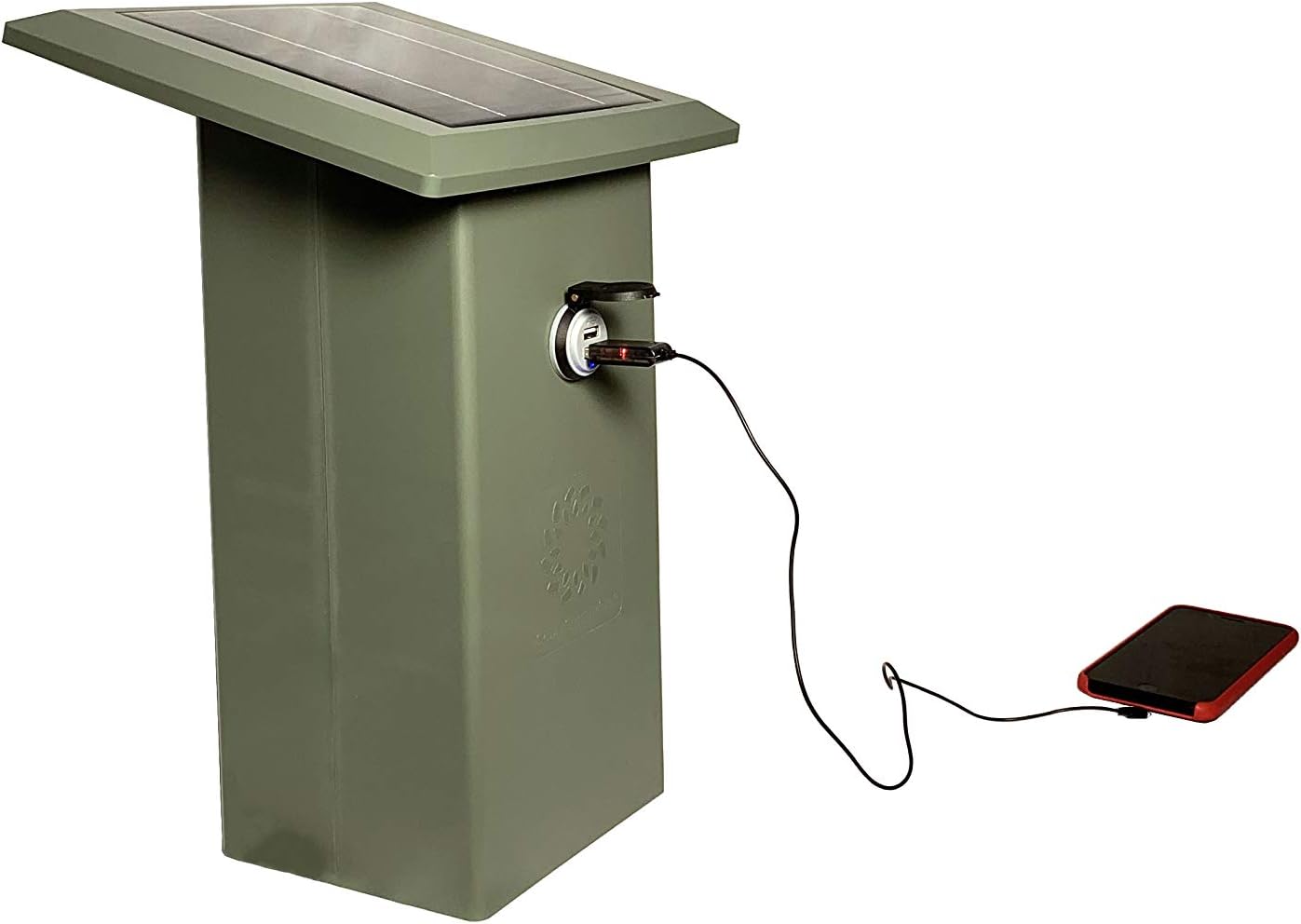 SuperCharge7 Solar Powered USB Charging Station in Weathered Bronze, Cell Phone Charger, Outdoor, Weatherproof