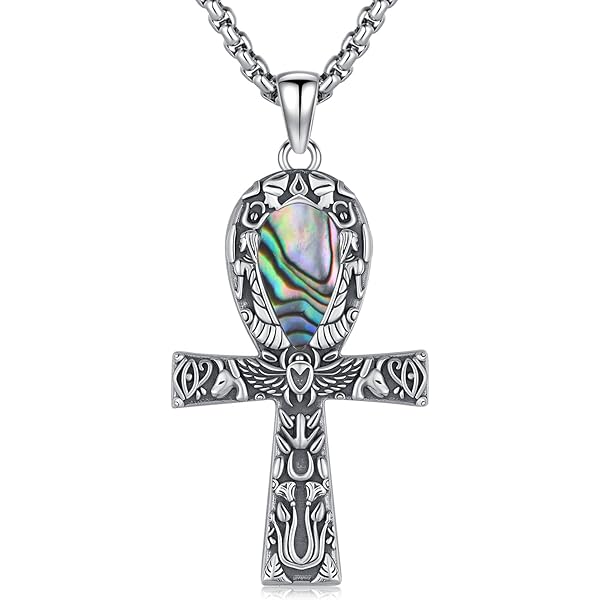Amazon.com: Sideways Crosses 14k White Gold Egyptian Ankh
