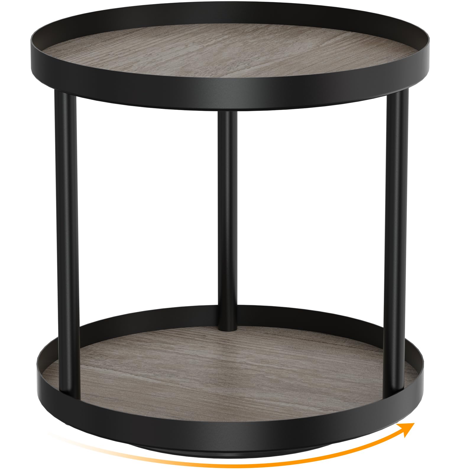 Photo 1 of Giikin 2 Tier Lazy Susan Organizer, Two Tier Lazy Susan Turntable for Kitchen Countertop Spice Rack Organizer (Grey, 9.8" x 9.8" x 8.8")