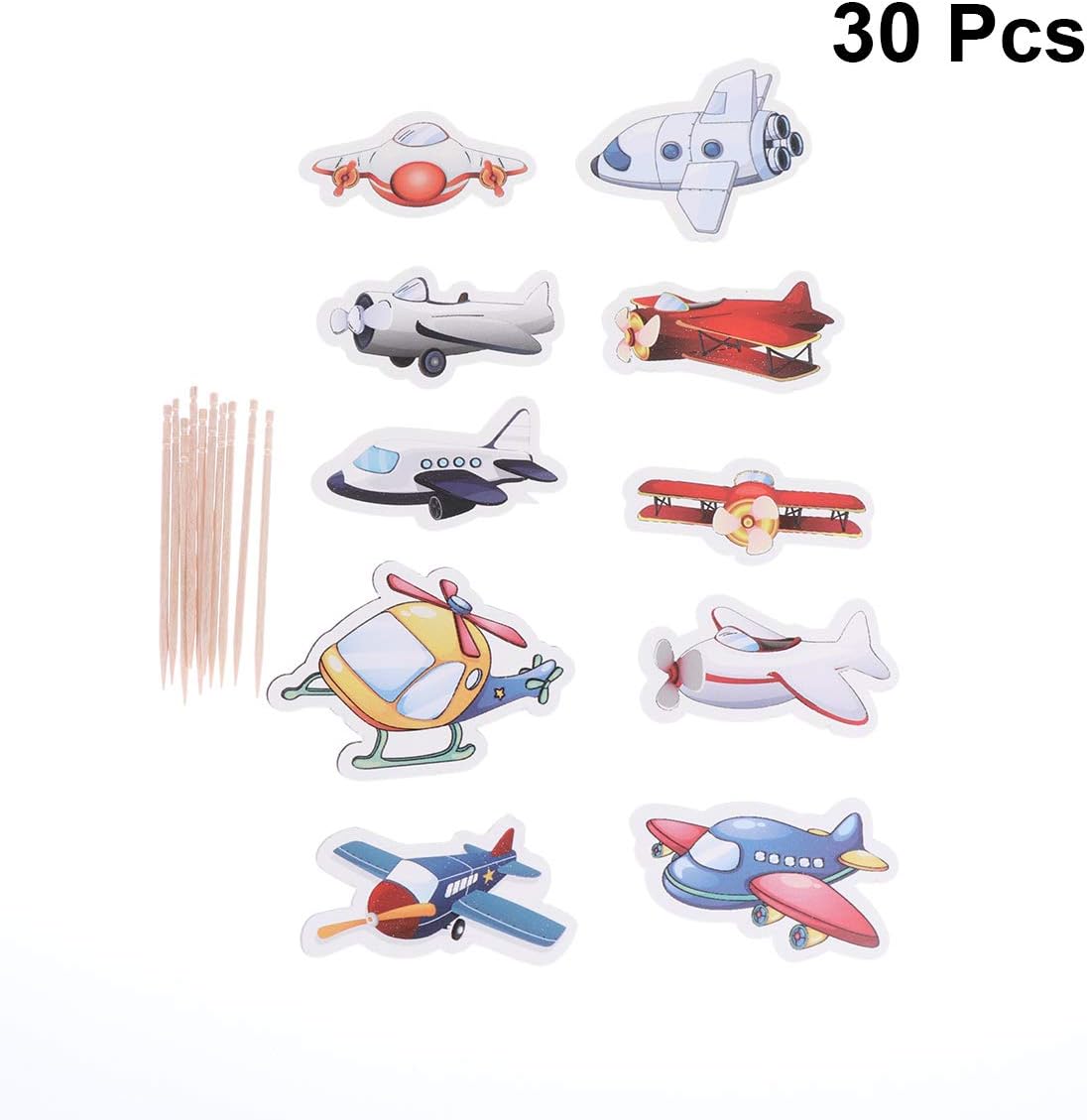 Amosfun 30pcs Cupcake Topper D Avion Gateau Toppers Dessert Pics Avion Decoration Pour Enfants Fete D Anniversaire Baby Shower Amazon Fr Cuisine Maison