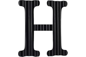 HKOMERE 13.7" Metal Letters for Wall Decor, Corrugated Black Large 3D Letters, Decorative Farmhouse Hanging Alphabet Signs for Home Bedroom Office Wedding Party (H)