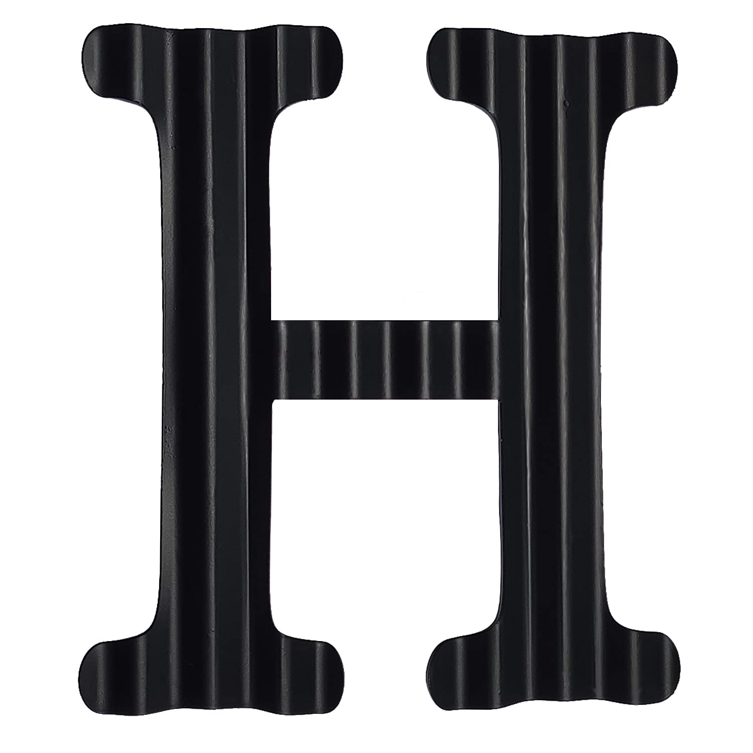 Photo 1 of 13.7" Metal Letters for Wall Decor, Corrugated Black Large 3D Letters, Decorative Farmhouse Hanging Alphabet Signs for Home Bedroom Office Wedding Party (H)