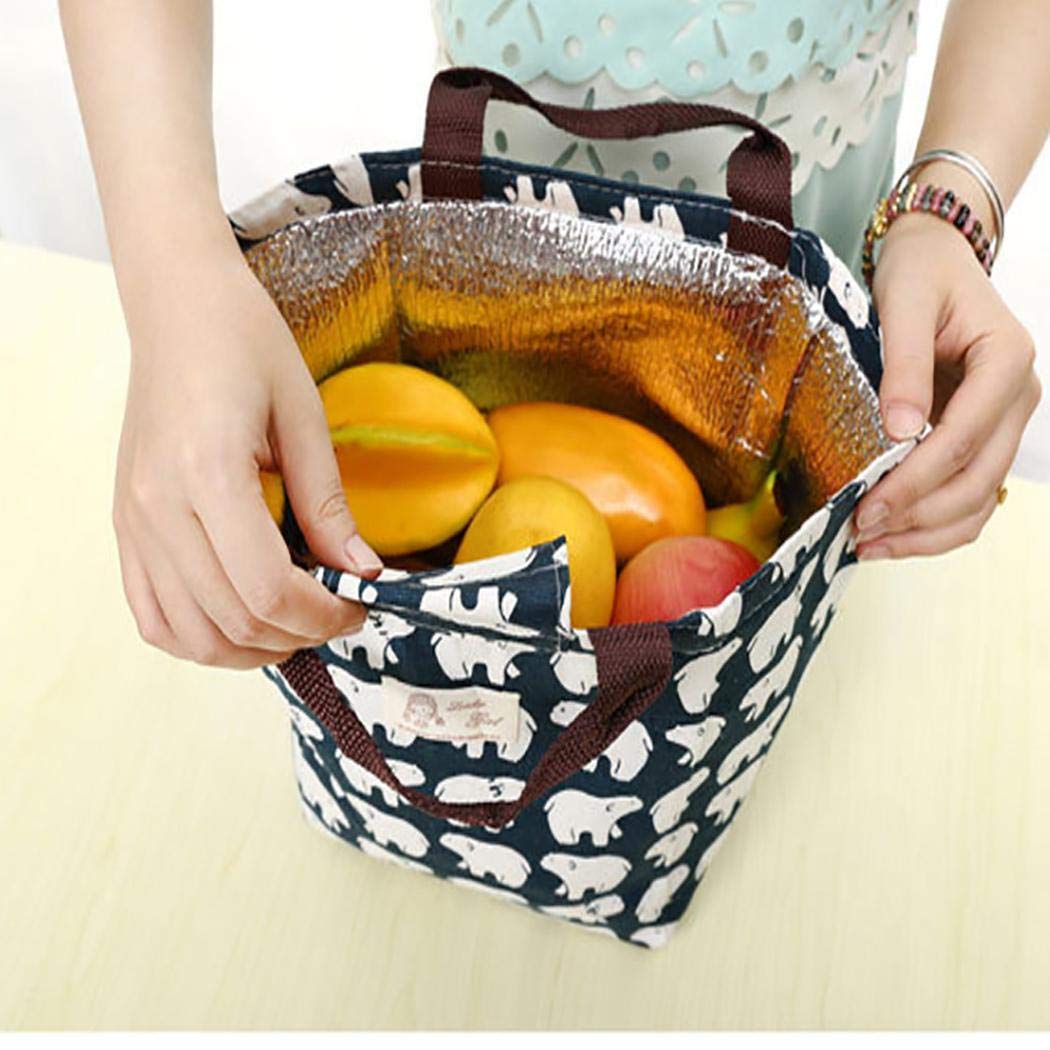 MelysUS Portable Insulated Thermal Lunch Bag Picnic Lunch Container Tote Handbag Lunch Bags