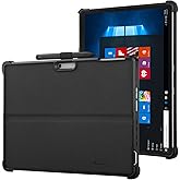 HZmeris Hard Case for Microsoft Surface Pro11 Edition pro10 Pro 9 Funda para tableta Kickstand Cover Multiple Angle View PU Leather Pen Holder 13 inch Tablet Lightweight Hard Shell (Black)