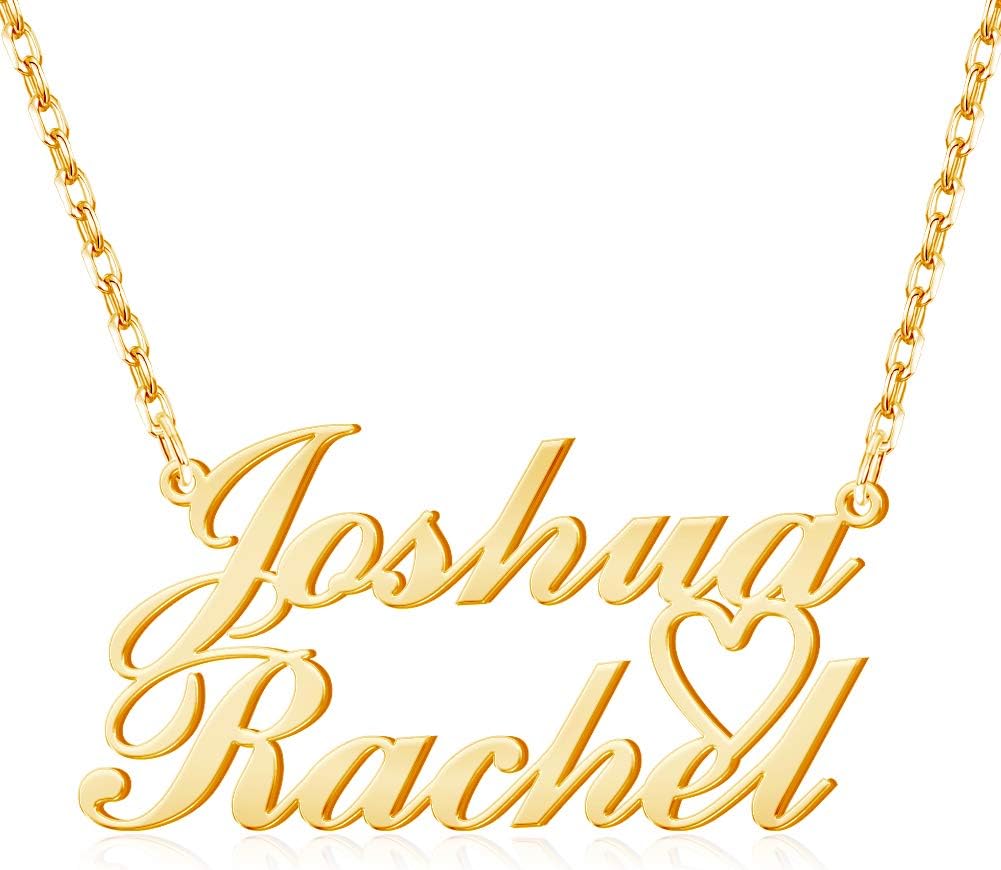 MeMoShe Personalized Name Necklace, 925 Sterling Silver Custom Nameplate Necklace with Birthstone Dainty Jewelry Birthday Gifts for Women