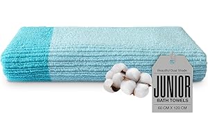 KINTON CRAFTS Junior Cotton Bath Towels, Bathroom Accessories, Towels for Bathroom, Towel Set, Quick Dry Towel, Blue Bath Towels, Shower Towel, Ideal for Kids -(Pack of 1, 47 X 24") Luxury Iris Dual Shaded Towel