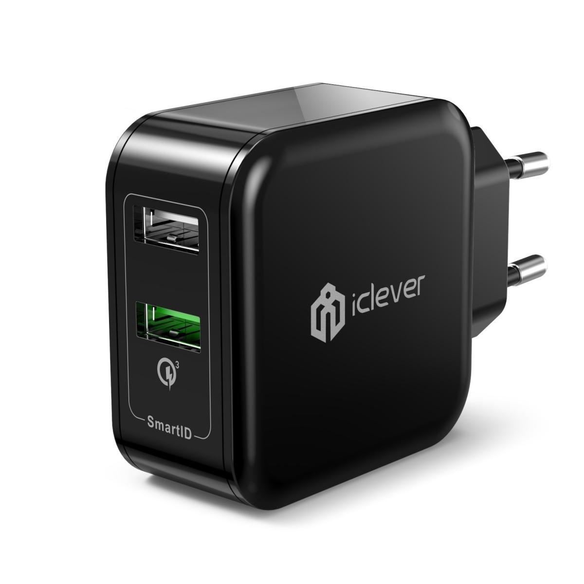 Caricabatteria da Viaggio iClever® BoostCube 30W Dual USB Quickcharge 3.0