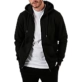 Zukela Men's Full-Zip Hooded Sweatshirt Sherpa FLeece Lining Zip-up Hoodies Heavyweight Plain Hoodie for Men M to 3XL