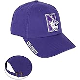Desert Cactus Northwestern University Baseball Hat NU Wildcats Brimmed Embroidered Hats Cap Adjustable Cloth Strap Adult (Style P) Purple