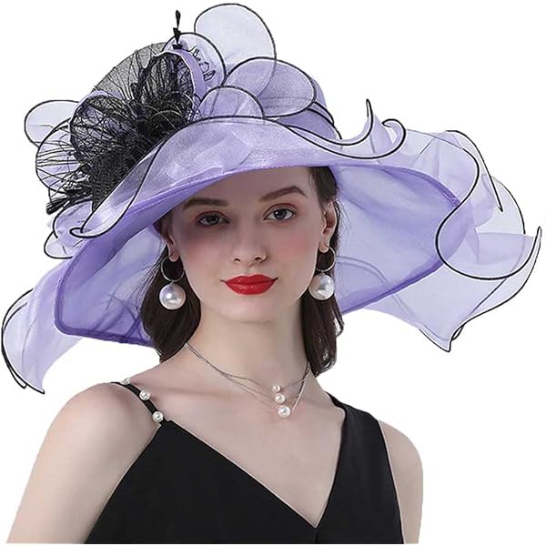 9232 Light Purple Fascinator Hats For Women- Tea Party Derby Hat Kentucky Derby Hat Fascinator, Royal Ascot Hat, Lavender  main image 4