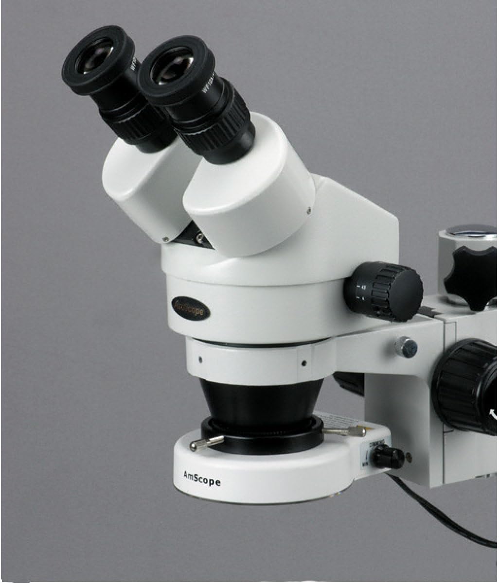 AmScope SM-3BZ-80S 3.5X-90X Stereo Zoom Microscope on Boom Stand with 80 LED Light, White - Image 4