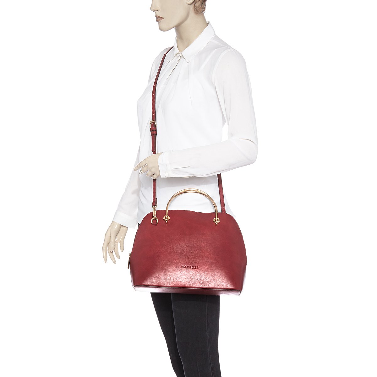 caprese tyra women's satchel (dark red)