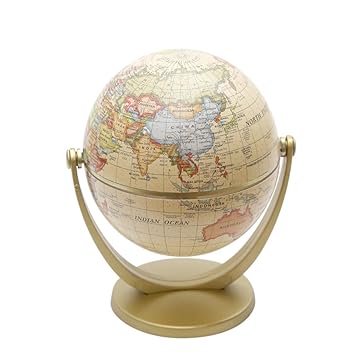 Decdeal Home Office World Globe Desktop Decoration Spinning Rotating Globe Geography Educational Tool