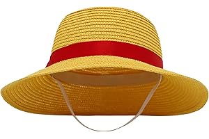 Resiwai Straw Hat Anime Cosplay Accessories Monkey Straw Hat Costume for Adult Beach Sun Hat for Halloween