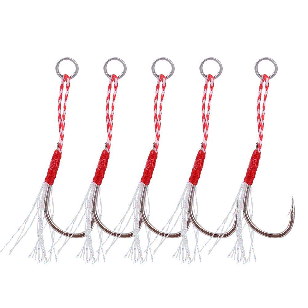 5pcs Fishing Barbed Hooks Heavy Duty Metal Fishing Hooks Large Sea Fishing Hooks Tuna Hooks for Fishing Tackle Accessory(17#)