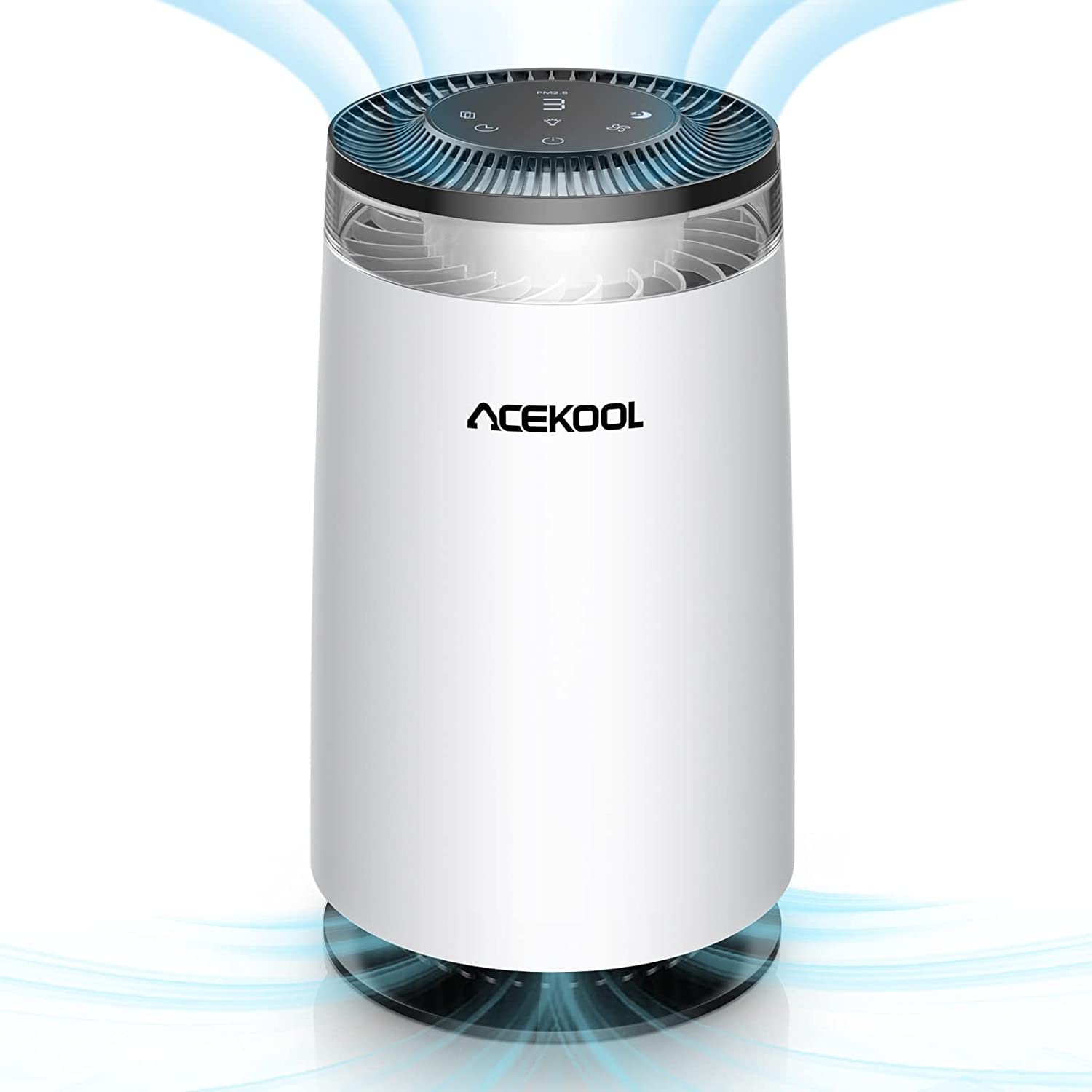 Acekool AD4 Air Purifiers for Home, Air Purifiers Air Cleaner For Smoke Pollen Dander Hair Smell Portable Air Purifier with Sleep Mode Speed Control, 24dB Quiet Air Purifier