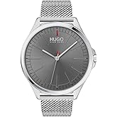HUGO #Smash Men's Quartz Stainless Steel and Mesh Bracelet Casual Watch, Color: Gold-Tone (Model: 1530178)