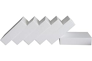 DNB SPORTS DNB Craft Foam Blocks - 6PCS 8X4X2 Inch Rectangle EPS Polystyrene White Foam Bricks - Crafts and Arts Supplies