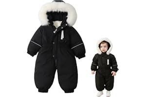 UVIPC Toddler Snowsuit 2T 3T 4T 5T Kids Baby Boys Girls Snow Suits Winter Clothes Faux fur Hooded Jumpsuit Coat Outdoor